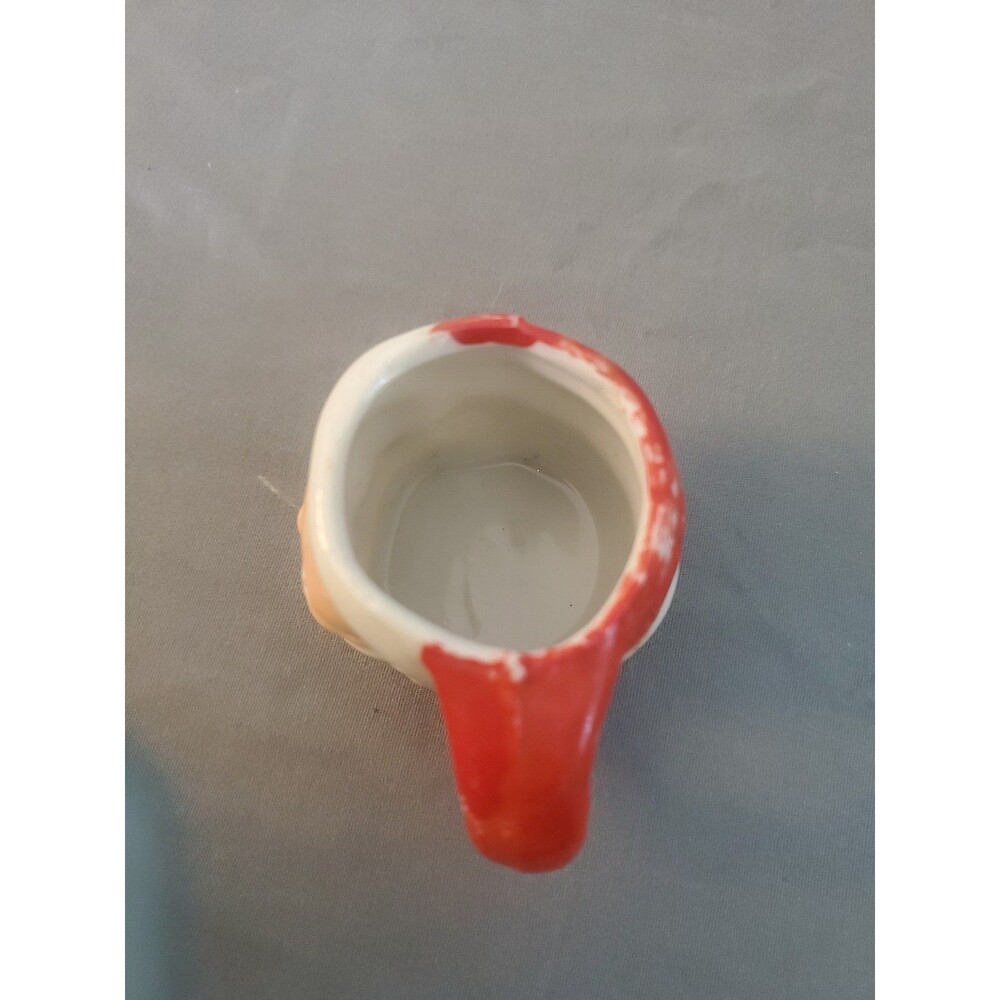 Vintage Mini Santa Mug Smiling Japan 1.75” Hand Painted MCM Christmas - Picture 5 of 8